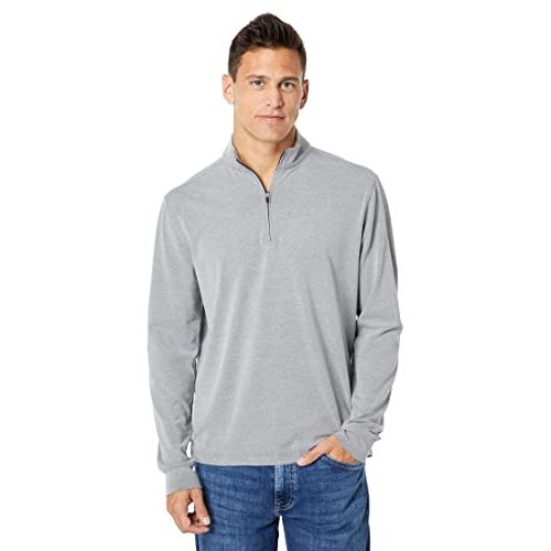 Johnnie-O Brady 2.0 Quarter Zip Pullover In Meteor , Size Large, Size: L